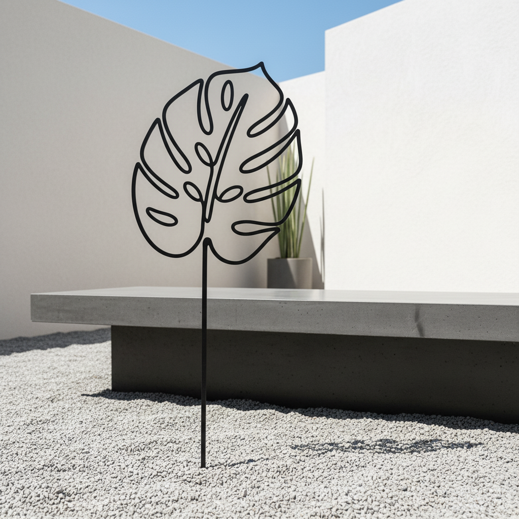 Monstera Blatt Rankhilfe Gartenstecker aus Metall – Bild 14