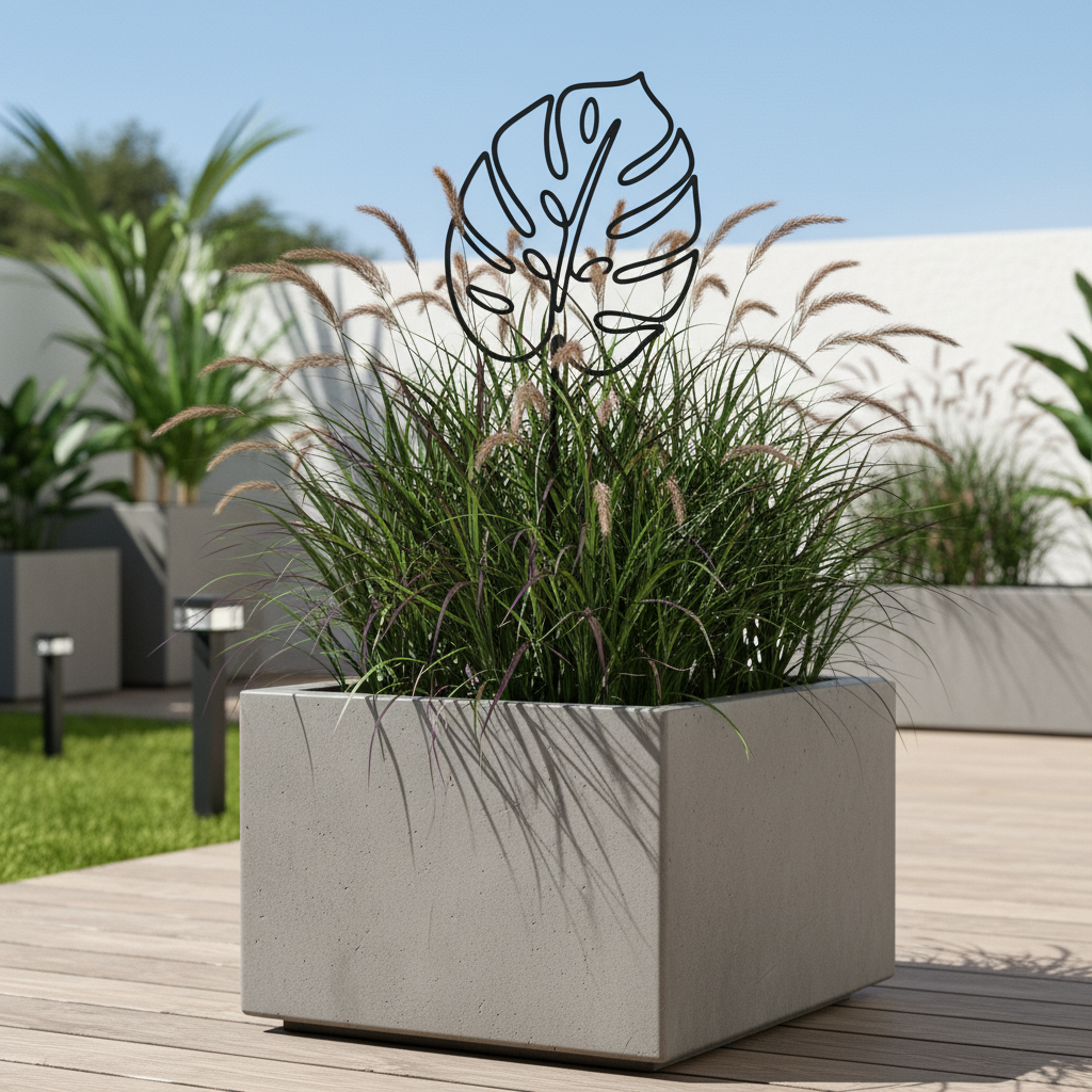 Monstera Blatt Rankhilfe Gartenstecker aus Metall – Bild 18