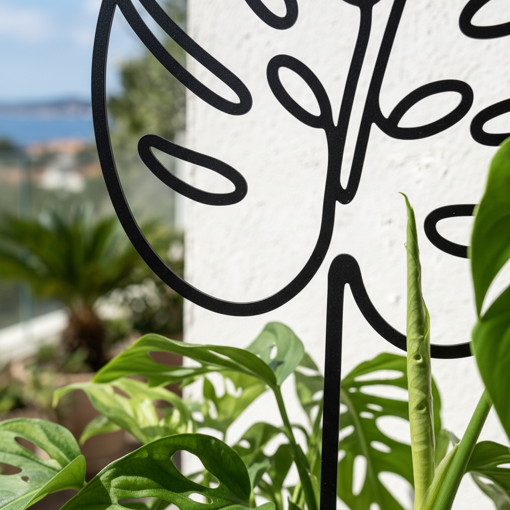 Monstera Blatt Rankhilfe Gartenstecker aus Metall – Bild 7