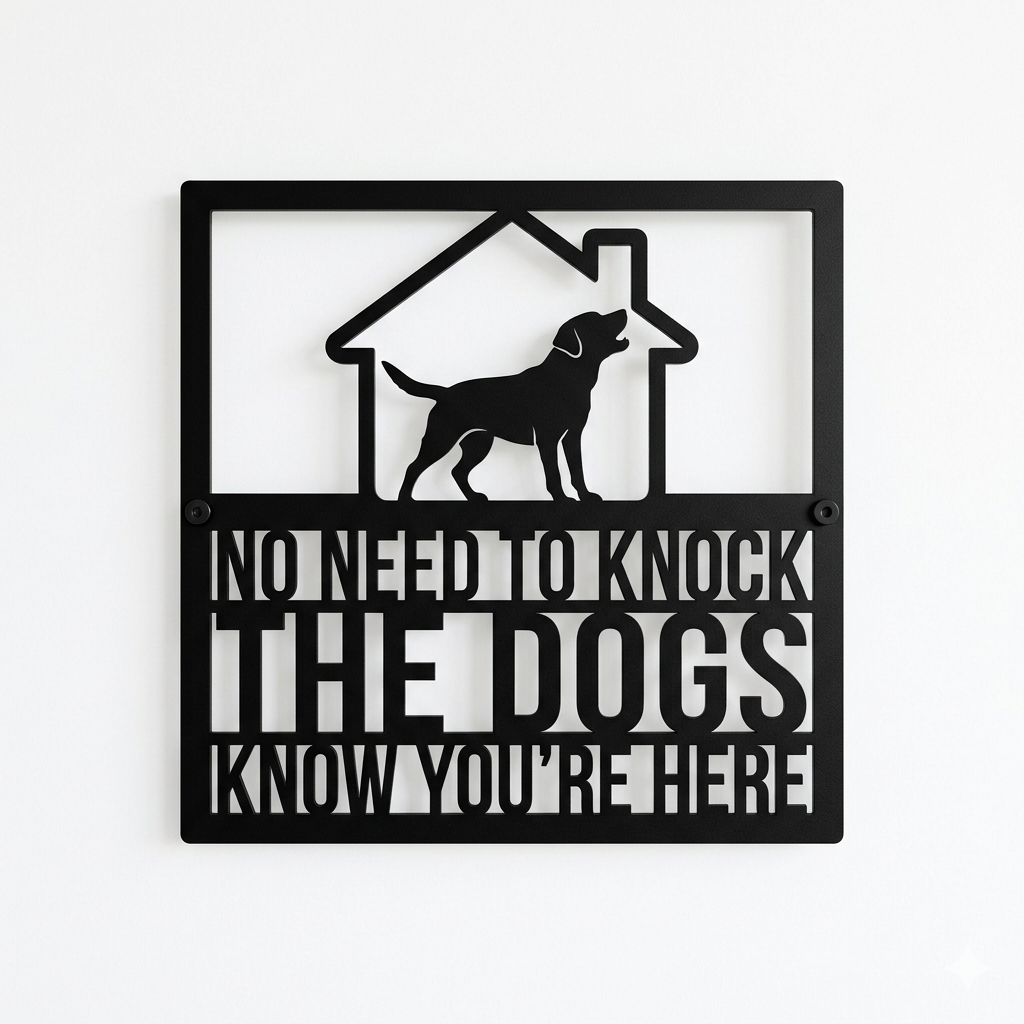 No need to knock the dogs know you're here Metallschild – Bild 2