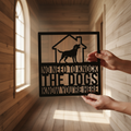 Funny No need to knock dog door sign in black steel